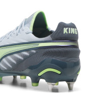 PUMA King Ultimate Iron Nop Football Shoes (SG) Light Grey Dark Grey Light Green