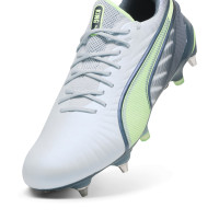 PUMA King Ultimate Iron Nop Football Shoes (SG) Light Grey Dark Grey Light Green