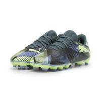 PUMA Future 7 Play Grass/Artificial Grass Football Shoes (MG) Kids Grey Purple Green White