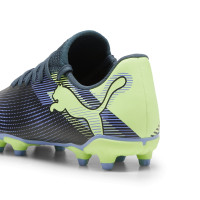 PUMA Future 7 Play Grass/Artificial Grass Football Shoes (MG) Kids Grey Purple Green White