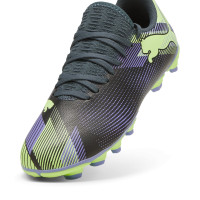 PUMA Future 7 Play Grass/Artificial Grass Football Shoes (MG) Kids Grey Purple Green White