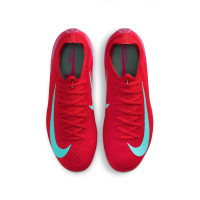 Nike Zoom Mercurial Vapor 16 Pro Gras Voetbalschoenen (FG) Kids Rood Turquoise Roze
