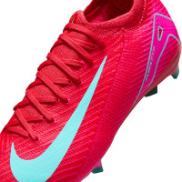 Nike Zoom Mercurial Vapor 16 Pro Gras Voetbalschoenen (FG) Kids Rood Turquoise Roze
