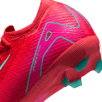 Nike Zoom Mercurial Vapor 16 Pro Gras Voetbalschoenen (FG) Kids Rood Turquoise Roze