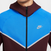 Nike Tech Fleece Sportswear Trainingspak Bordeauxrood Lichtblauw Zilver Zwart