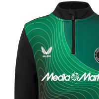 Castore Feyenoord Pre-Match Trainingstrui 1/4-Zip 2024-2025 Groen Zwart Wit