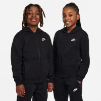 Nike Sportswear Club Fleece Tracksuit Full-Zip Hooded Kids Black White