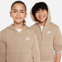 Nike Sportswear Club Fleece Tracksuit Full-Zip Hooded Kids Light Brown White