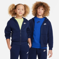Nike Sportswear Club Fleece Tracksuit Full-Zip Hooded Kids Dark Blue White