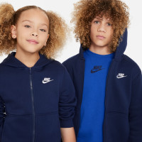 Nike Sportswear Club Fleece Tracksuit Full-Zip Hooded Kids Dark Blue White