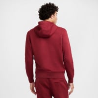 Nike Sportswear Club Fleece Hoodie Dark Red White