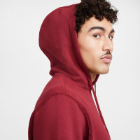 Nike Sportswear Club Fleece Hoodie Dark Red White