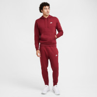 Nike Sportswear Club Fleece Hoodie Dark Red White