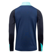 Nike Dri-FIT Strike 24 Trainingstrui 1/4-Zip Kids Donkerblauw Turquoise Wit