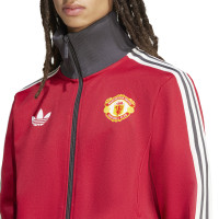 adidas Manchester United Culturewear Full-Zip Tracksuit 2024-2025 Red Grey White