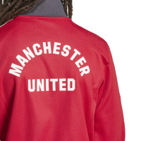 adidas Manchester United Culturewear Full-Zip Tracksuit 2024-2025 Red Grey White