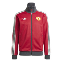 adidas Manchester United Culturewear Full-Zip Tracksuit 2024-2025 Red Grey White
