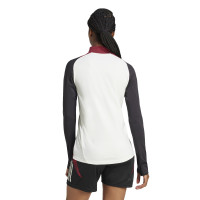 adidas Manchester United Trainingstrui 1/4-Zip 2024-2025 Dames Wit Zwart Rood