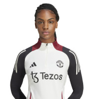 adidas Manchester United Trainingspak 1/4-Zip 2024-2025 Dames Wit Zwart Rood
