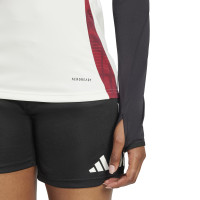 adidas Manchester United Trainingstrui 1/4-Zip 2024-2025 Dames Wit Zwart Rood