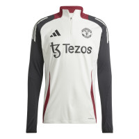 adidas Manchester United Trainingstrui 1/4-Zip 2024-2025 Wit Zwart Rood