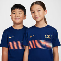 Nike CR7 Academy Training Shirt Kids Dark Blue Light Pink Gold
