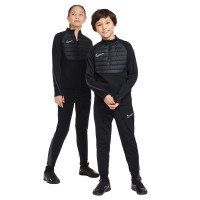 Nike Academy Winter Warrior Trainingspak 1/4-Zip Kids Zwart Donkergrijs Zilver