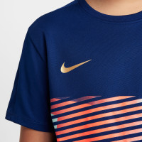 Nike CR7 Academy Training Shirt Kids Dark Blue Light Pink Gold