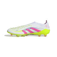 adidas Predator Elite Veterloze Kunstgras Voetbalschoenen (AG) Wit Roze Neongeel