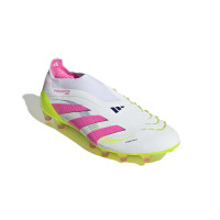 adidas Predator Elite Veterloze Kunstgras Voetbalschoenen (AG) Wit Roze Neongeel