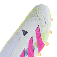 adidas Predator Elite Veterloze Kunstgras Voetbalschoenen (AG) Wit Roze Neongeel