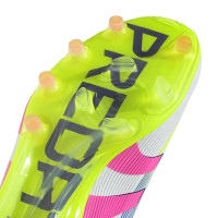 adidas Predator Elite Veterloze Kunstgras Voetbalschoenen (AG) Wit Roze Neongeel