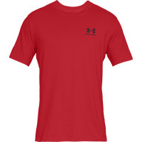 Under Armour Sportstyle Left Chest Logo T-Shirt Rood Zwart