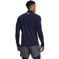 Under Armour ColdGear Fitted Ondershirt Lange Mouwen Donkerblauw Wit