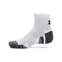 Under Armour Performance Cotton Quarter Sportsokken 3-Pack Wit Grijs