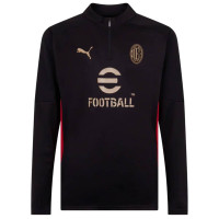 PUMA AC Milan Trainingstrui 1/4-Zip 2024-2025 Kids Zwart Rood Goud