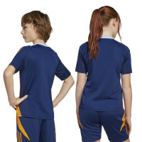 adidas Real Madrid Training Shirt 2024-2025 Kids Dark Blue Orange Light Blue