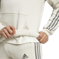 adidas City Escape Fleece Hoodie Beige Donkergrijs
