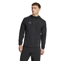 adidas Tiro 25 Vis Tech Competition Hooded Tracksuit Full-Zip Black Dark Grey