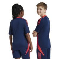 adidas Manchester United Training Shirt 2024-2025 Kids Dark Blue Red Silver