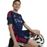 adidas Manchester United Training Short 2024-2025 Kids Dark Blue Red Silver