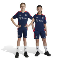 adidas Manchester United Training Short 2024-2025 Kids Dark Blue Red Silver