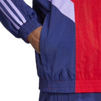 adidas Arsenal Originals Trainingspak Full-Zip 2024-2025 Donkerblauw Rood Paars
