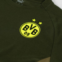 PUMA Borussia Dortmund Pumatech Pocket T-Shirt 2024-2025 Donkergroen Olijfgroen Geel