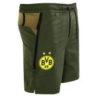 PUMA Borussia Dortmund Pumatech Woven Broekje 2024-2025 Donkergroen Olijfgroen Geel