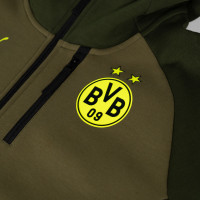 PUMA Borussia Dortmund Pumatech Full-Zip Tracksuit 2024-2025 Dark Green Olive Green Yellow