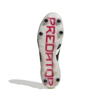 adidas Predator Elite Veterloze IJzeren-Nop Voetbalschoenen (SG) Wit Zwart Rood