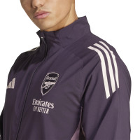 adidas Arsenal Presentatie Trainingsjack 2024-2025 Donkerpaars Beige Paars