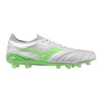 Mizuno Morelia Neo IV Beta Elite Grass Football Boots (FG) Silver Bright Green