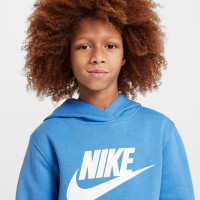 Nike Sportswear Club Big Logo Fleece Hoodie Kids Blue White